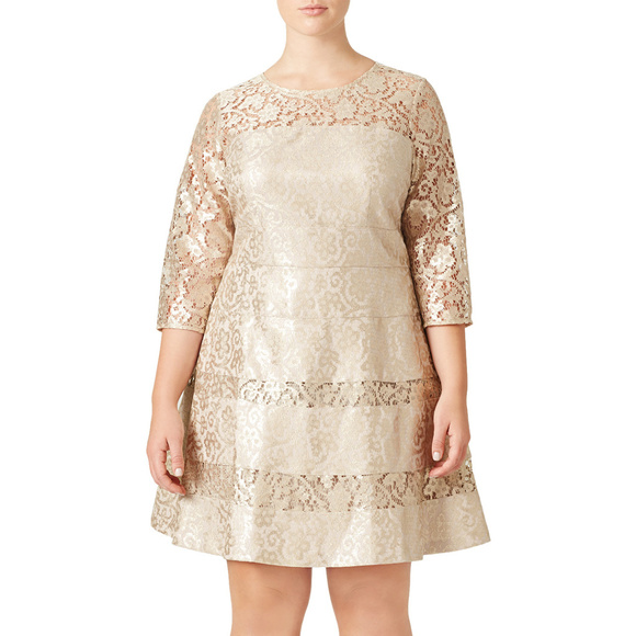 gold lace cocktail dress